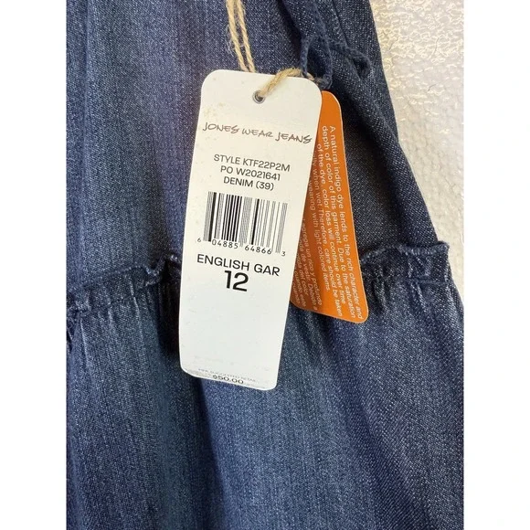 Jones Wear Jeans Women Skirts Size 12 Blue Wash Denim Casual Western Y2K NWT - Picture 9 of 9